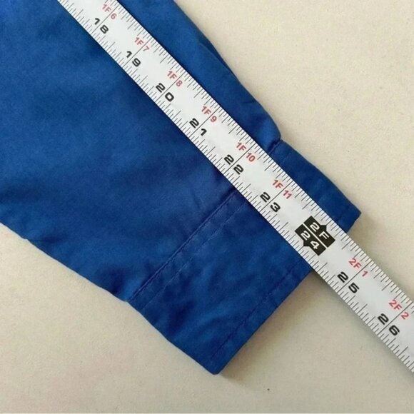 Bruno Mens Button Down Shirt Long Sleeves Roll Up Tabs Casual Blue Size Medium - Picture 14 of 15